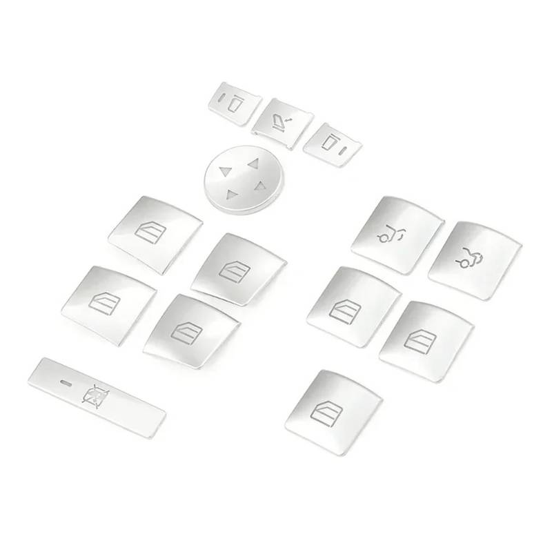 Zubehör Innenraum Chrom Aufkleber Für Fensterheber Taste Für Benz Klasse ABC W204 E W212 Für GLA Für CLA GLK GL ML Für GLE Zubehör Interieur Zubehör von HYQHYX