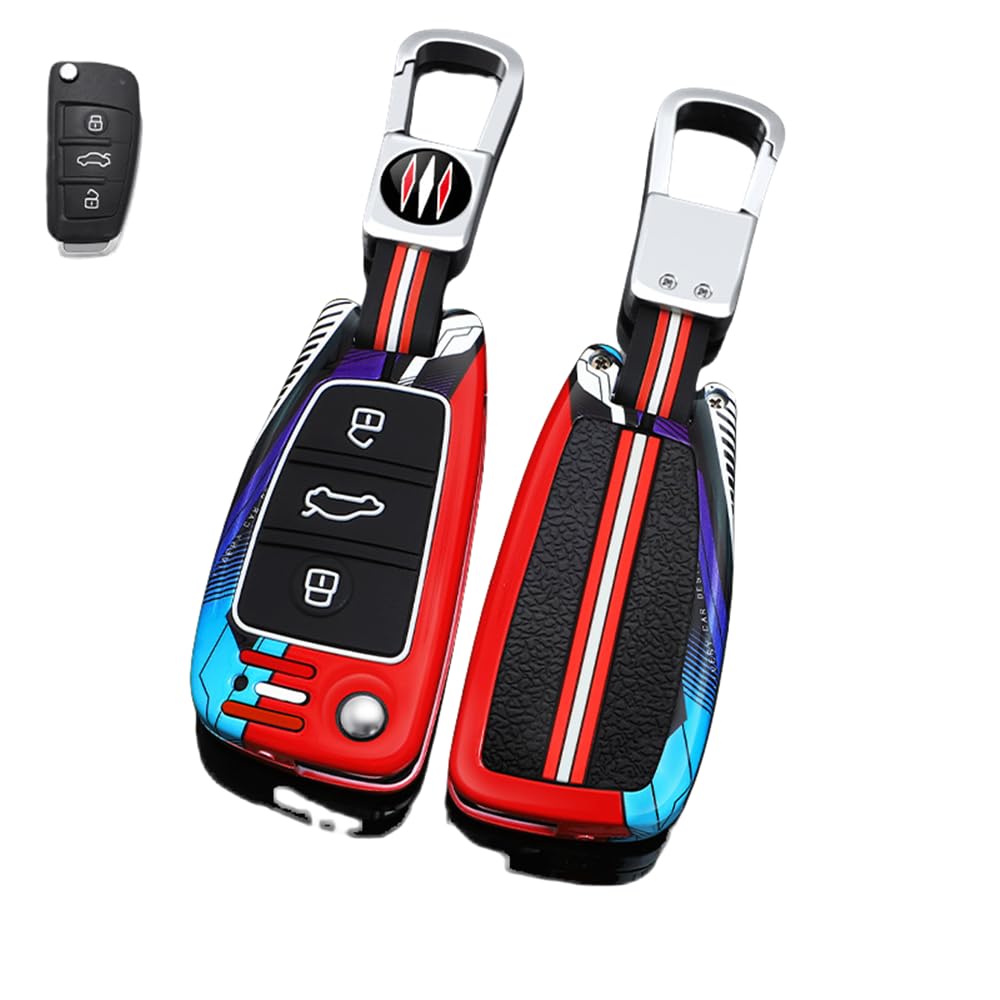Autoschlüssel Hülle Kompatibel mit Audi A1 A3 A4 A6 A8 Quattro Q2 Q3 Q7 R8 RS3 RS6 S3 S6 TT TTS, Zinklegierung Autoschlüssel (G) von HYSDFFG