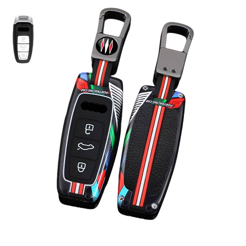 Autoschlüssel Hülle Kompatibel mit Audi A1 A3 A4 A6 A8 Quattro Q2 Q3 Q7 R8 RS3 RS6 S3 S6 TT TTS, Zinklegierung Autoschlüssel (I) von HYSDFFG