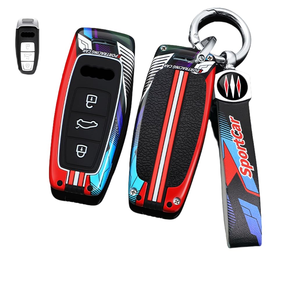 Autoschlüssel Hülle Kompatibel mit Audi A1 A3 A4 A6 A8 Quattro Q2 Q3 Q7 R8 RS3 RS6 S3 S6 TT TTS, Zinklegierung Autoschlüssel (L) von HYSDFFG