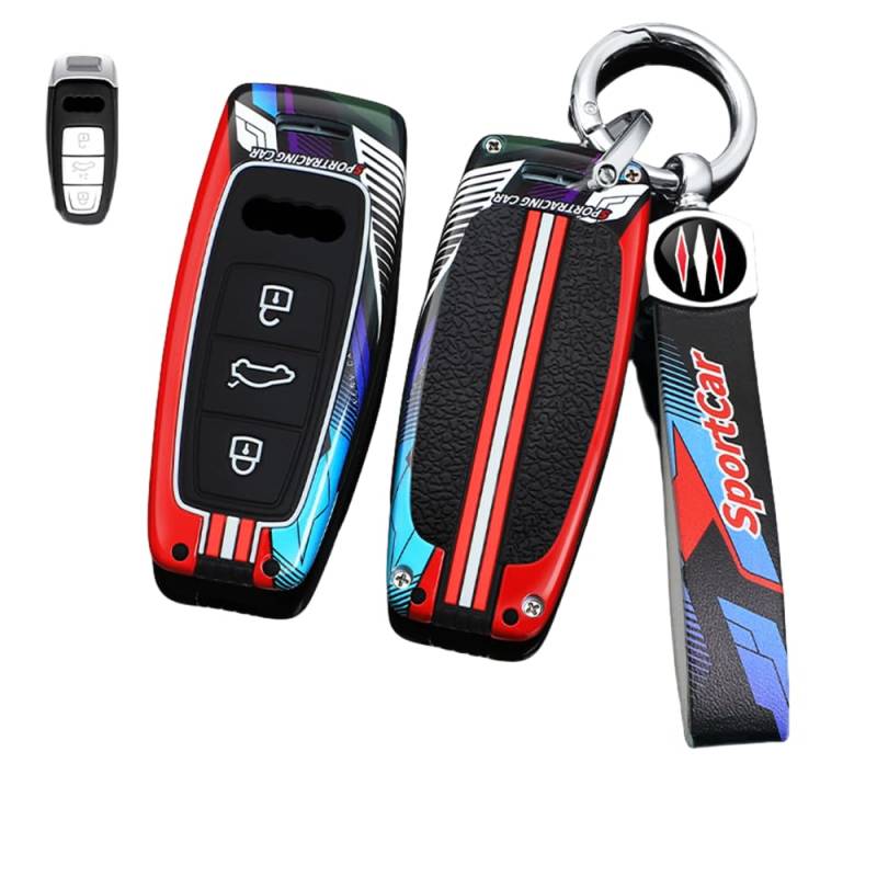Autoschlüssel Hülle Kompatibel mit Audi A1 A3 A4 A6 A8 Quattro Q2 Q3 Q7 R8 RS3 RS6 S3 S6 TT TTS, Zinklegierung Autoschlüssel (L) von HYSDFFG