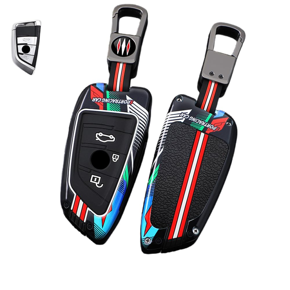 Autoschlüssel Hülle Kompatibel mit BMW 1er 2er 5er 6er 7er Active Tourer F21 F45 F46 X1 F48 X2 X3 X4 X5 X6 F15 F85 F16 F86, Zinklegierung Autoschlüssel (A) von HYSDFFG