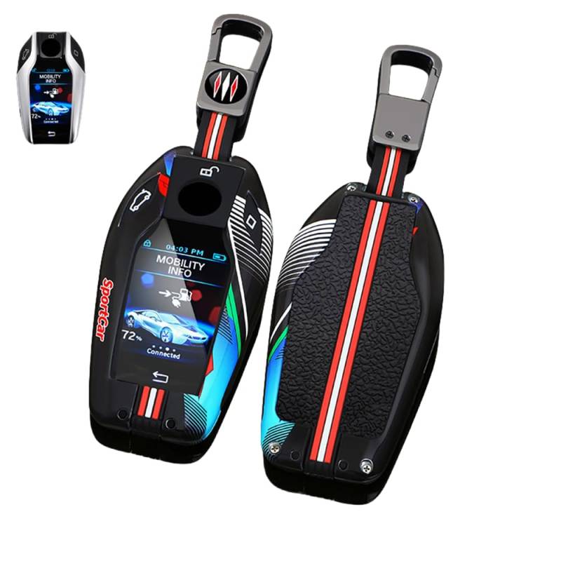 Autoschlüssel Hülle Kompatibel mit BMW Display LCD 5er 6er 7er 8er G01 G02 G05 G11 G12 G30 G31 GT X3 X4 I8 740 730i 750i 528Li 540Li 760Li, Zinklegierung Autoschlüssel (A) von HYSDFFG