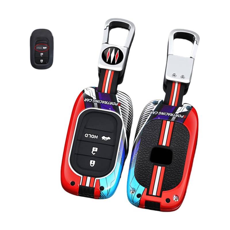 Autoschlüssel Hülle Kompatibel mit Honda HRV Accord Civic Freed Pilot Vezel RV3 RV4 RV5 RV6 2022 2023, Zinklegierung Autoschlüssel (4) von HYSDFFG