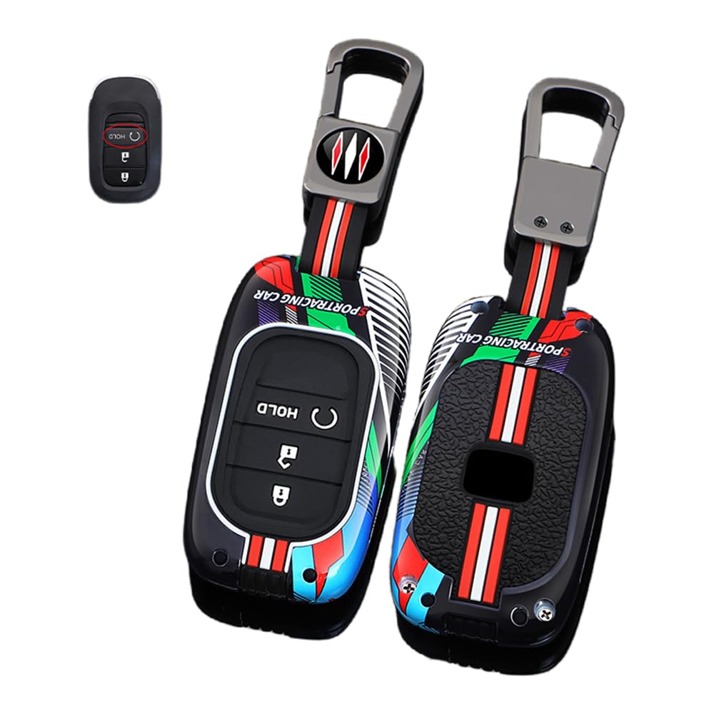 Autoschlüssel Hülle Kompatibel mit Honda HRV Accord Civic Freed Pilot Vezel RV3 RV4 RV5 RV6 2022 2023, Zinklegierung Autoschlüssel (5) von HYSDFFG