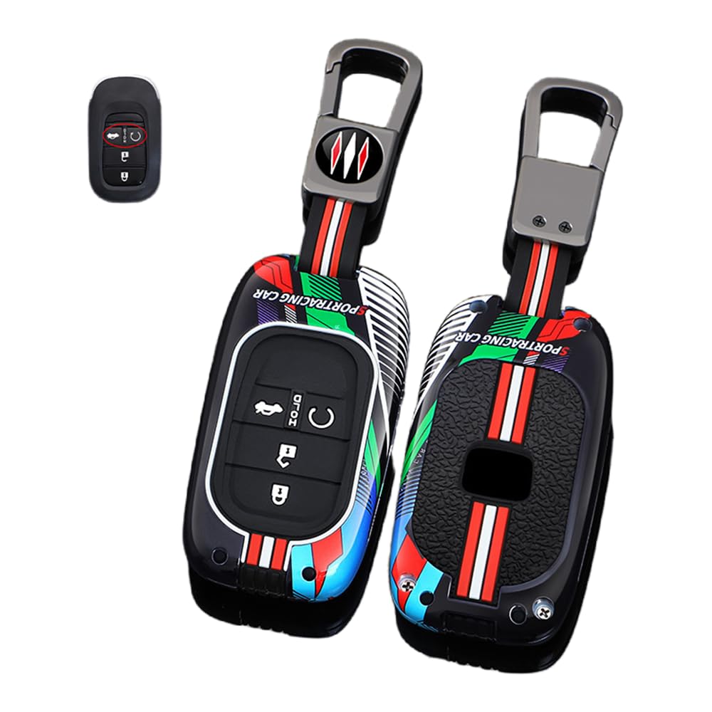 Autoschlüssel Hülle Kompatibel mit Honda HRV Accord Civic Freed Pilot Vezel RV3 RV4 RV5 RV6 2022 2023, Zinklegierung Autoschlüssel (9) von HYSDFFG