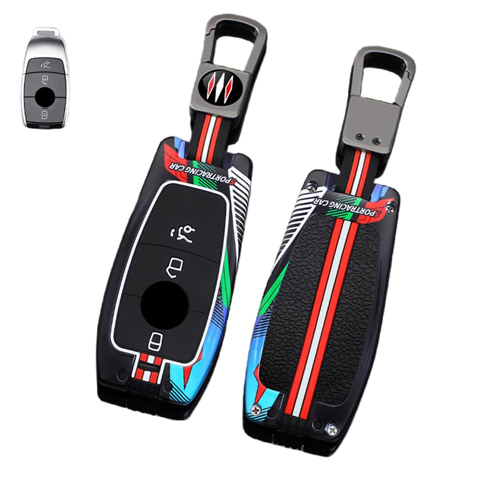 Autoschlüssel Hülle Kompatibel mit Mercedes Benz A B C E G S Klasse GLA GLC GLE GLK GLS CLA CLE CLS AMG E200 W177 W205 W213, Zinklegierung Autoschlüssel (A) von HYSDFFG