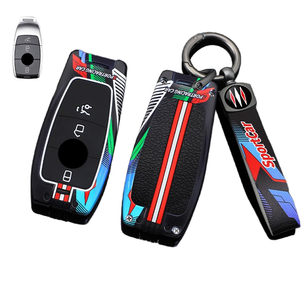 Autoschlüssel Hülle Kompatibel mit Mercedes Benz A B C E G S Klasse GLA GLC GLE GLK GLS CLA CLE CLS AMG E200 W177 W205 W213, Zinklegierung Autoschlüssel (B) von HYSDFFG
