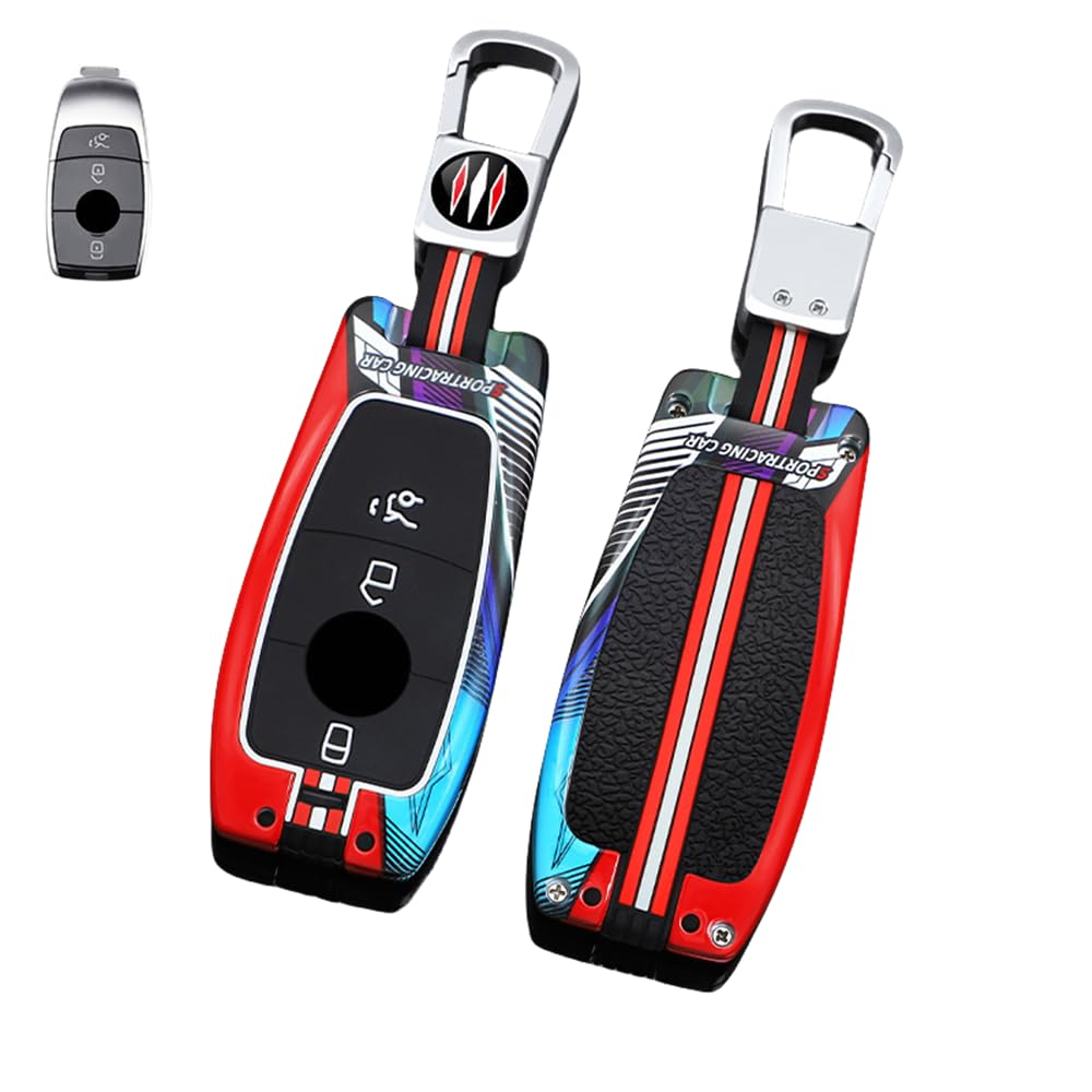 Autoschlüssel Hülle Kompatibel mit Mercedes Benz A B C E G S Klasse GLA GLC GLE GLK GLS CLA CLE CLS AMG E200 W177 W205 W213, Zinklegierung Autoschlüssel (C) von HYSDFFG