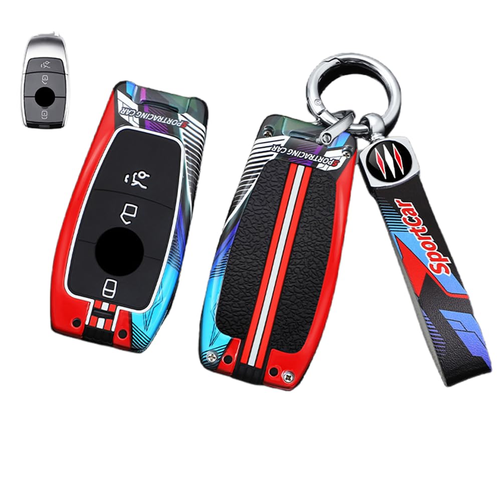 Autoschlüssel Hülle Kompatibel mit Mercedes Benz A B C E G S Klasse GLA GLC GLE GLK GLS CLA CLE CLS AMG E200 W177 W205 W213, Zinklegierung Autoschlüssel (D) von HYSDFFG