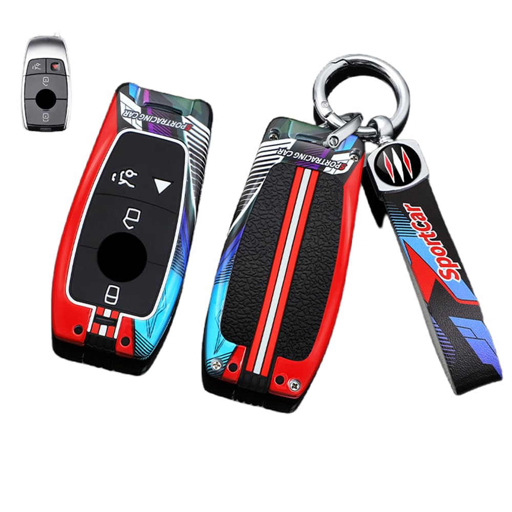 Autoschlüssel Hülle Kompatibel mit Mercedes Benz A B C E G S Klasse GLA GLC GLE GLK GLS CLA CLE CLS AMG E200 W177 W205 W213, Zinklegierung Autoschlüssel (H) von HYSDFFG