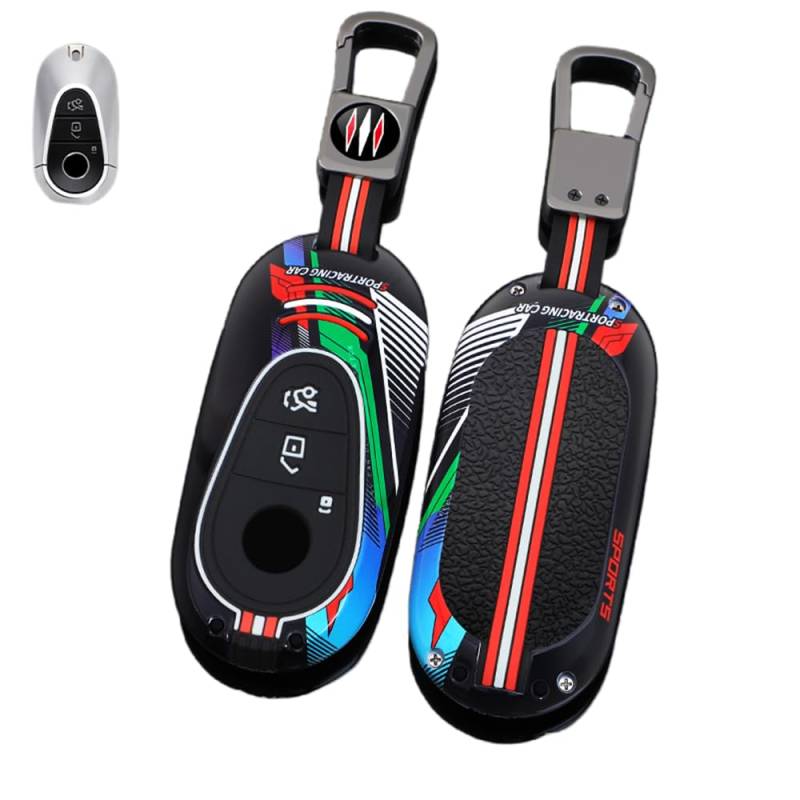 Autoschlüssel Hülle Kompatibel mit Mercedes Benz C Klasse W206 S Klasse W223 GLC X254 EQS V297 EQE V295, Zinklegierung Autoschlüssel (A) von HYSDFFG