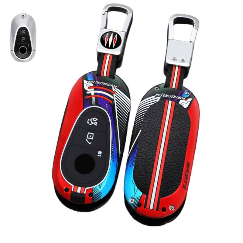Autoschlüssel Hülle Kompatibel mit Mercedes Benz C Klasse W206 S Klasse W223 GLC X254 EQS V297 EQE V295, Zinklegierung Autoschlüssel (C) von HYSDFFG