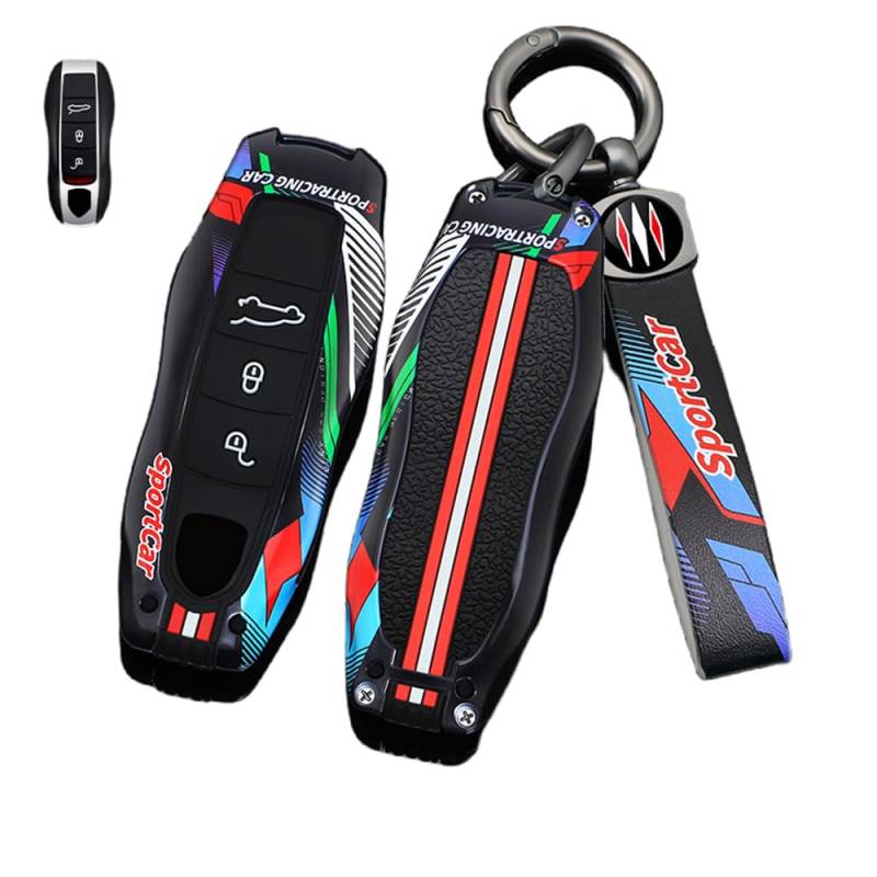 Autoschlüssel Hülle Kompatibel mit Porsche Cayenne 958 911 996 Macan Panamera 997 987 987 GT3 Cayman, Zinklegierung Autoschlüssel (B) von HYSDFFG