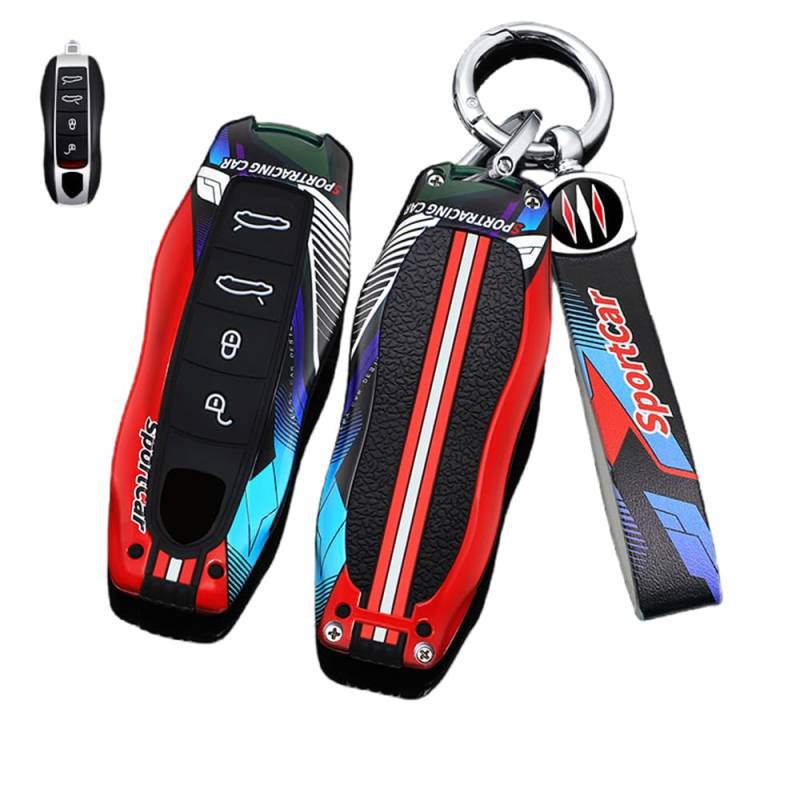 Autoschlüssel Hülle Kompatibel mit Porsche Cayenne 958 911 996 Macan Panamera 997 987 987 GT3 Cayman, Zinklegierung Autoschlüssel (H) von HYSDFFG