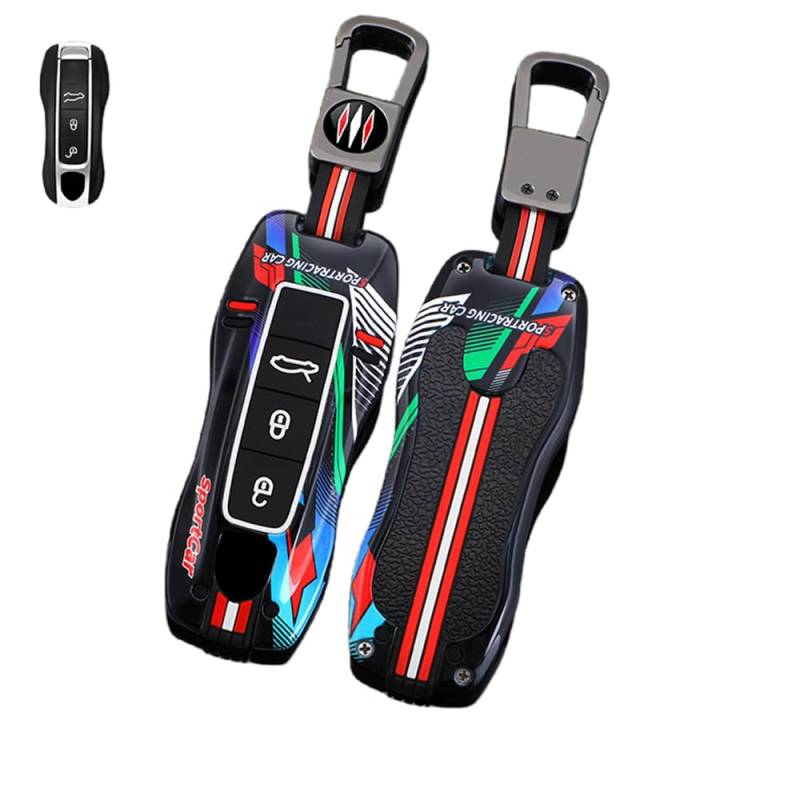 Autoschlüssel Hülle Kompatibel mit Porsche Cayenne Panamera Macan 911 Carrera Taycan 2019-2020, Zinklegierung Autoschlüssel (A) von HYSDFFG