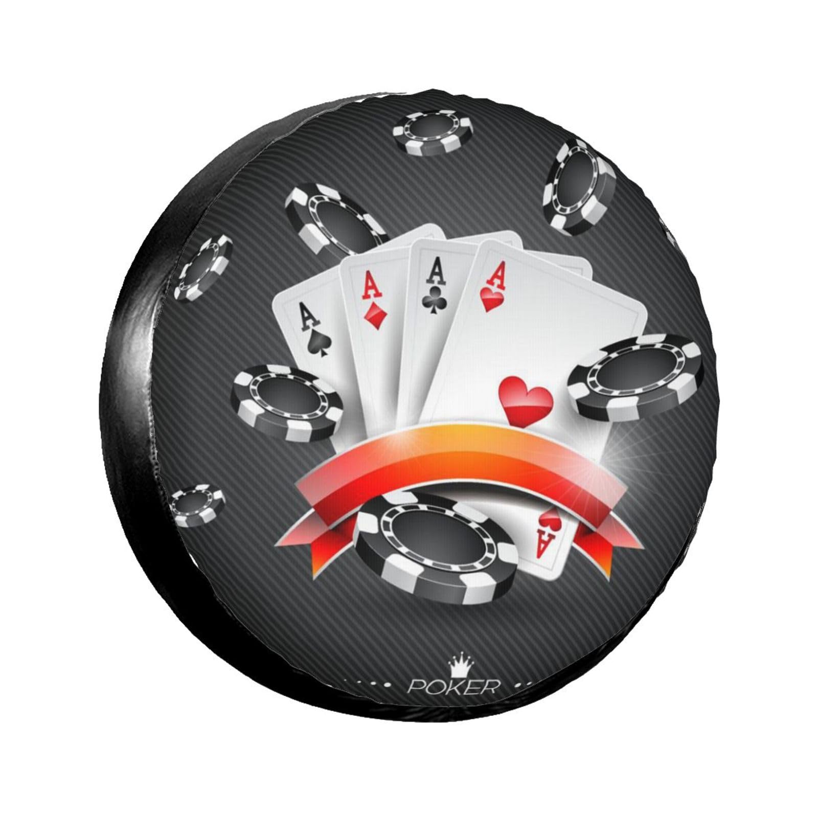 Poker-Turnier-Druck, überlegener Reifenschutz, Voll-Suite-Design, Radabdeckung, ultrastark, wasserdicht und sonnenfest, Polyester-Reifenschutz von HYSDPUZK