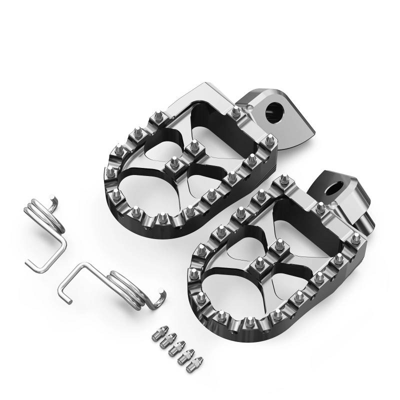Motorrad-Pedal/Passend for Yamaha YZ WR 85 125 250 250F 450F 250F WR450F KTM EXC 300 EXC-F 350 Husqvarna TE300 TE250 Fußrasten Pedale Fußstütze Fußrasten(Titanium) von HYUDXH