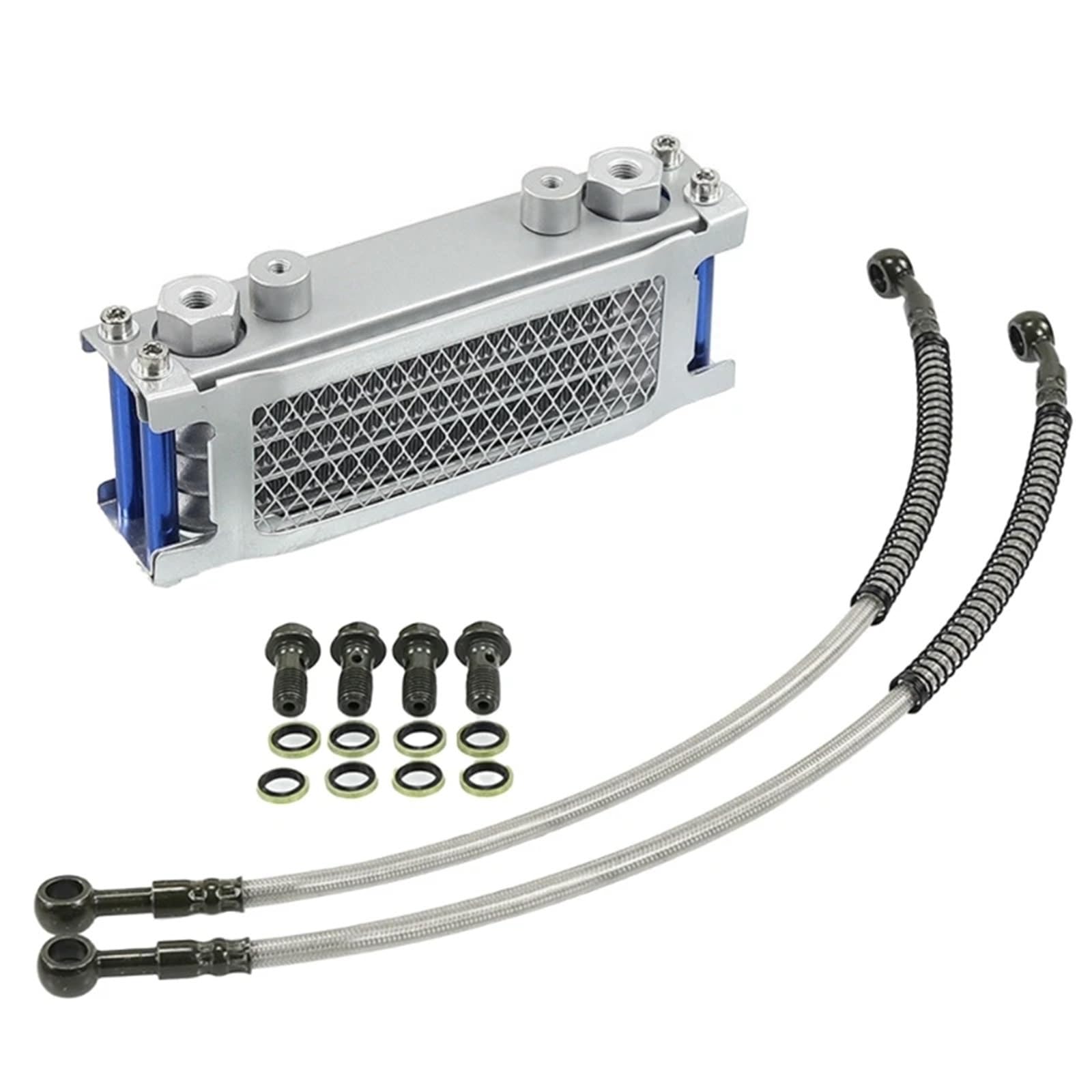 Water Cooler Motocross Zubehör Motorrad Öl Kühlung Kühler System Universal Öl Kühler(Blue) von HYUDXH