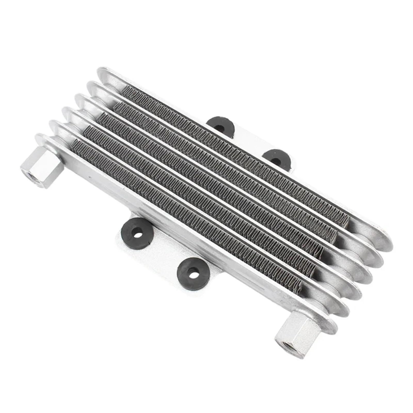 Water Cooler Motorrad-Ölkühler, 5-reihiger Kühler, Dirt Bike 2t 125-250CC Motor, Universal 4T M10 M12 Kühlung, Enduro Pit Bike, Motocross Teile(Silver M10) von HYUDXH