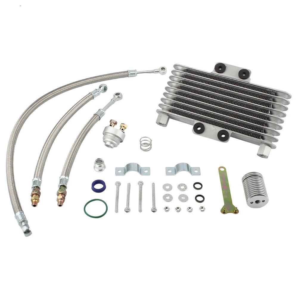 Water Cooler Ölkühler Motorrad-Ölkühler/Passend for K TM/Passend for Honda/Passend for Yamaha/Passend for Kawasaki 125cc bis 400cc Benzinkühlung 12-reihig Tuning Enduro Motocross von HYUDXH
