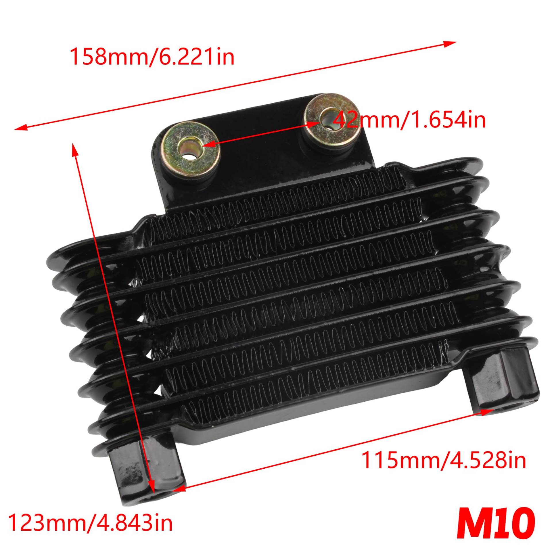 Water Cooler Powermotor Universal M8/M10 Motorrad Motobike Ölkühler Motoröl Kühler/Fit for K TM/Fit for Kawasaki 125CC-250CC Dirt Bike(Black M10) von HYUDXH