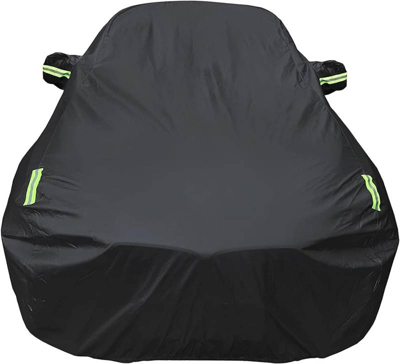 Autoabdeckung für Dodge Ram 1500 2009-2023 2024 2025, Säurefest Staubdicht UV Beständig Kratzfest wasserdichte Autoabdeckung mit Reflektierenden Streifen,Black-Plus-Cotton von HYXBD