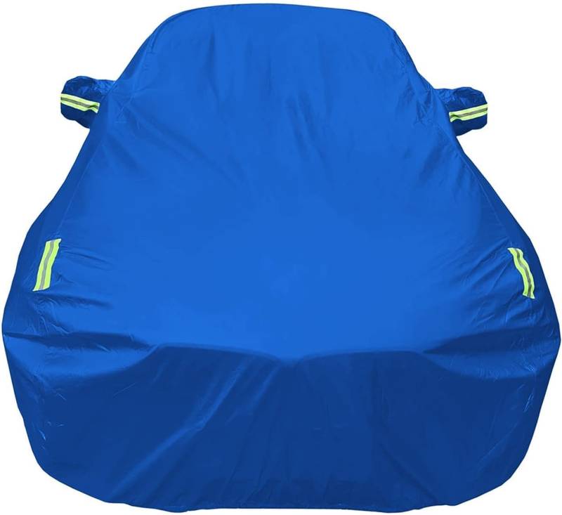 Autoabdeckung für Peugeot 307 Hatchback Wagon Sedan Coupe Cabriolet, Säurefest Staubdicht UV Beständig Kratzfest wasserdichte Autoabdeckung mit Reflektierenden Streifen,Blue-Plus-Cotton von HYXBD