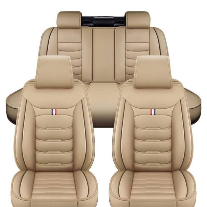 Auto Sitzbezüge Sets für Lexus ES 4.Gen 2002-2005, Autositzbezüge Vorne Hinten Sitzschoner Wasserdichter Schonbezug Sitzkissenschutz Zubehör,Beige/A von HYYLL