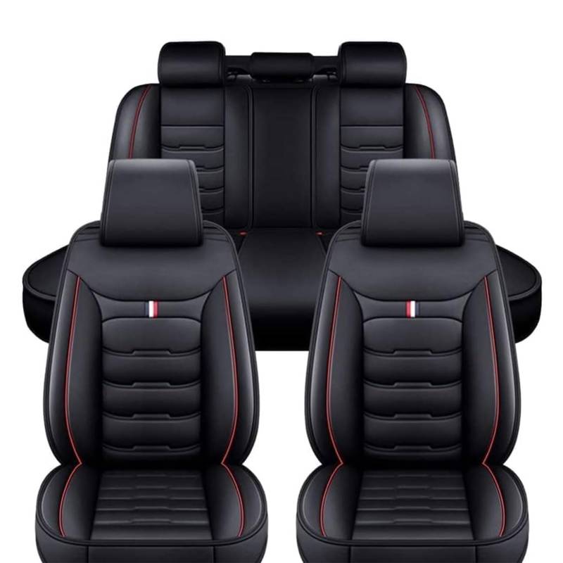 Auto Sitzbezüge Sets für Suzuki Vitara 5-Door LY 2015-2024, Autositzbezüge Vorne Hinten Sitzschoner Wasserdichter Schonbezug Sitzkissenschutz Zubehör,Black_Red/A von HYYLL