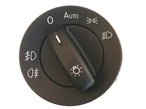 HZ-DESIGN kompatibel mit Lichtschalter mit Automatik und Nebelscheinwerferfunktion BM schwarz kompatibel mit VW Modellen von HZ-DESIGN