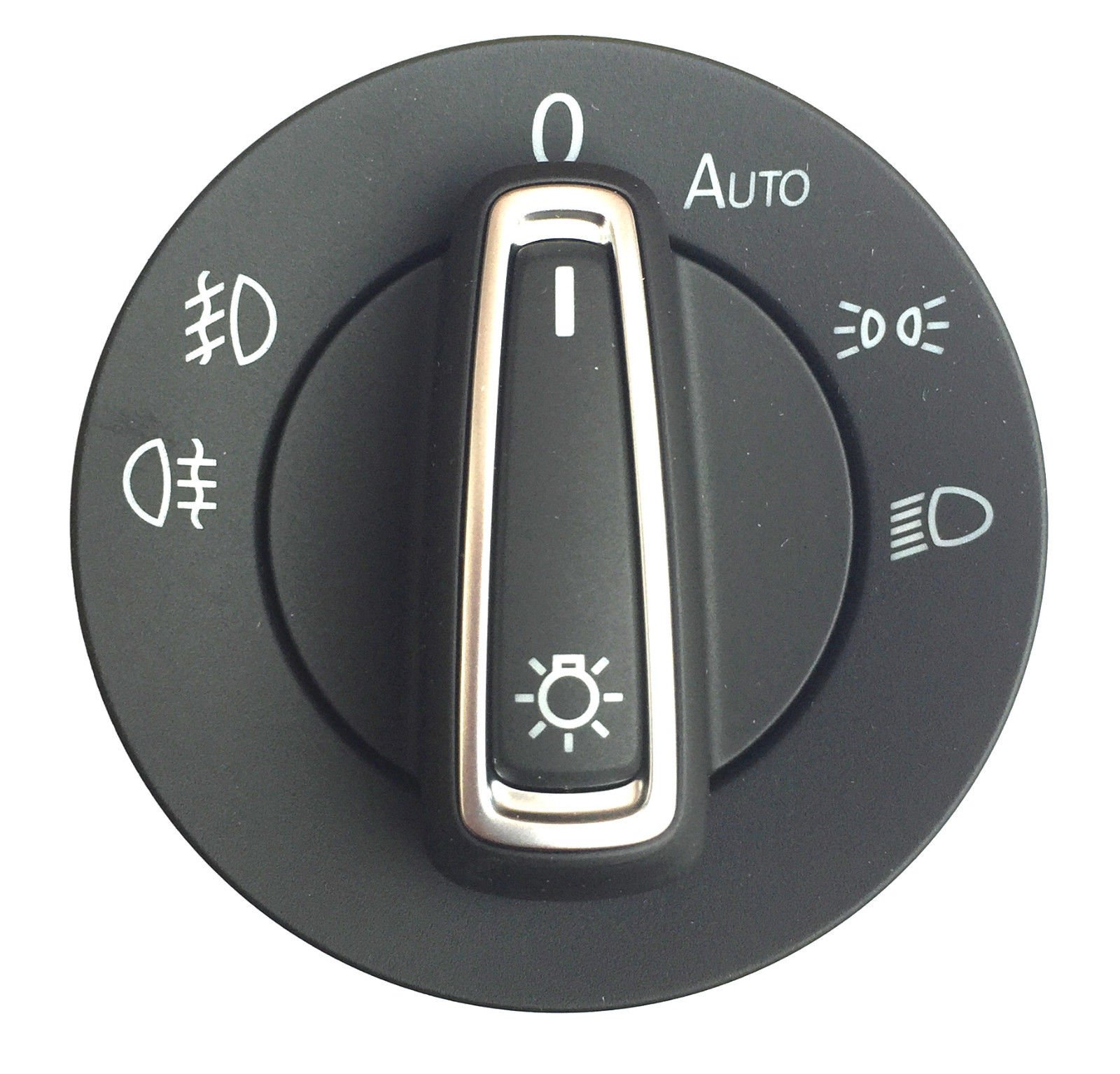 HZ-DESIGN kompatibel mit Lichtschalter mit Chromkappe mit Automatik- und Nebelscheinwerferfunktion für Golf Tiguan Touran Tiguan Polo von HZ-DESIGN