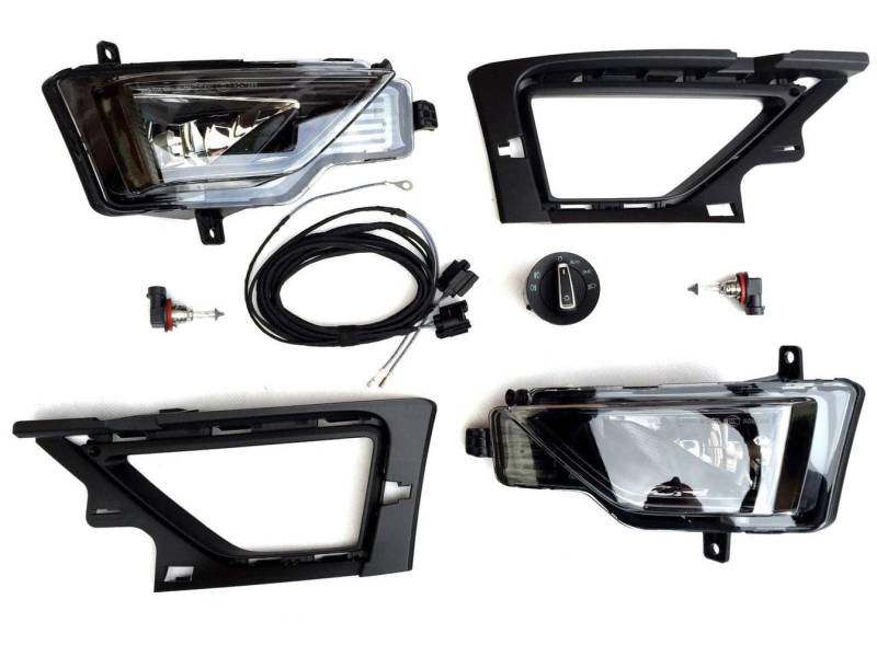 HZ-DESIGN Nebelscheinwerfer Nachrüstung NSW Set Kit Komplettset kompatibel mit Golf Sportsvan bis 11/17 von HZ-DESIGN