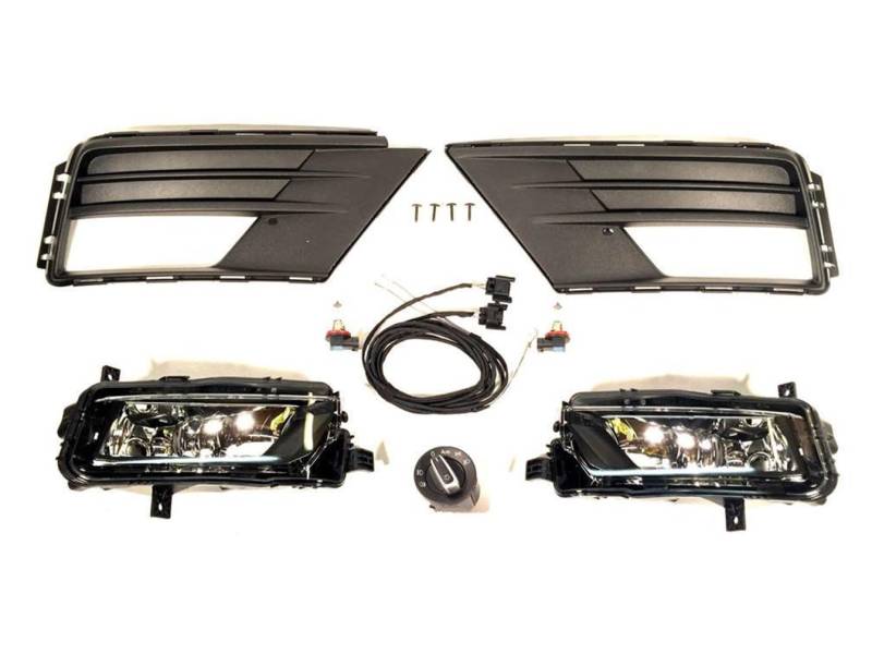 HZ-DESIGN Nebelscheinwerfer Nachrüstung NSW Set Komplettset kompatibel mit Caddy 4 Stoßstange schwarz von HZ-DESIGN