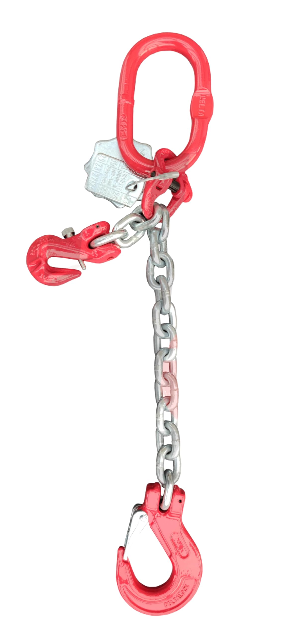 Kettengehänge 1-Strang 8mm verzinkte Kette EN818-4 mit Verkürzungshaken Tragfähigkeit:2t Anschlagkette Krankette Länge:1m Kettengehänge 1-Strang 8mm verzinkte Kette EN818-4 mit Verkürzungshaken Tragfähigkeit:2t Anschlagkette Krankette Länge:1m von HZ Heben-Zurren