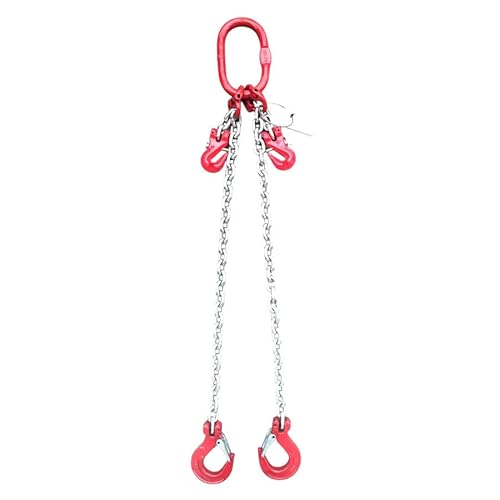 Kettengehänge 2-Strang 6mm Tragfähigkeit:1,6t Anschlagkette Krankette Länge:1m mit Verkürzungshaken verzinkte Kette Kettengehänge 2-Strang 6mm Tragfähigkeit:1,6t Anschlagkette Krankette Länge:1m mit Verkürzungshaken verzinkte Kette von HZ Heben-Zurren