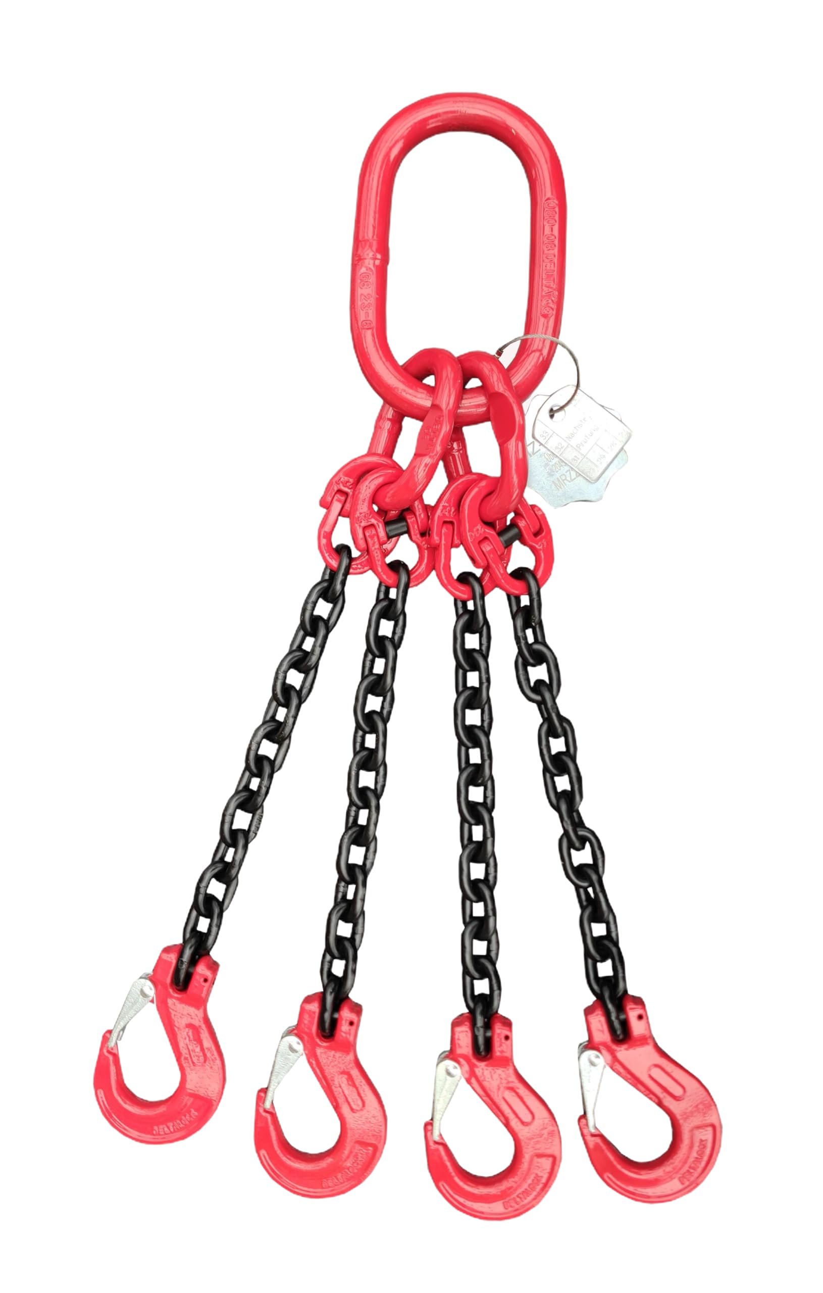 Kettengehänge 4-Strang 6mm Tragfähigkeit:2,36t Anschlagkette Krankette Länge:4m Kettengehänge 4-Strang 6mm Tragfähigkeit:2,36t Anschlagkette Krankette Länge:4m von HZ Heben-Zurren