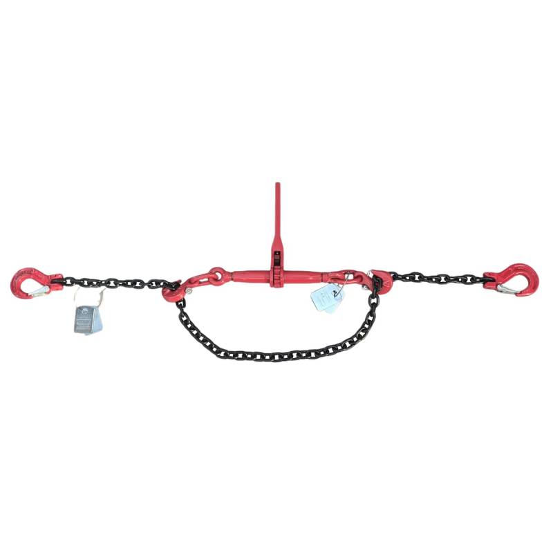 Zurrkette 2-teilig 6mm 4m Nutzlänge schwarz lackierte Kette mit Ratschenlastspanner Güteklasse 8 von HZ Heben-Zurren