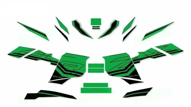 Körperaufkleber Für ZX-4R ZX4R ZX-4RR 2023 Motorrad Zubehör Aufkleber Verkleidung Volle Motorrad Reflektierende Kit Aufkleber von HZAWSGA