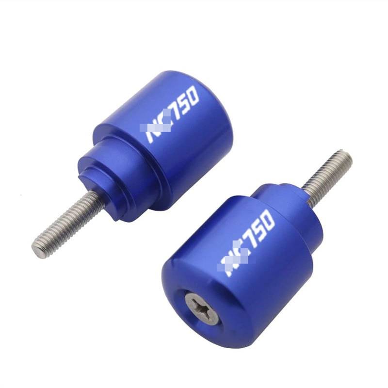Für Honda NC750S NC750X Motorrad Lenkergriffe Plug Slider Lenkerenden Für NC750S NC750X Mit NC750 Logo Armaturen (Color : Long Blue) von HZGLY