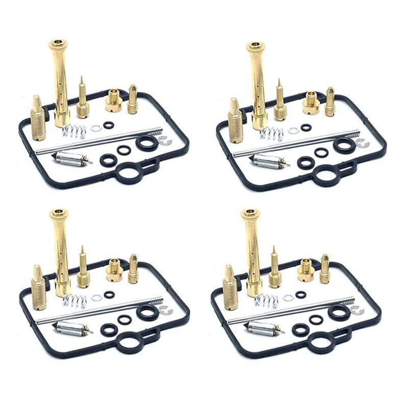 4 Sätze Vergaser Reparatur Kit Pilotschraube Düsennadel Schwimmerventil Schüssel Kammerdichtung Teilen für Suzuki Bandit 400 GSF400 (Color : 4 Carb Kits) von HZLXF1