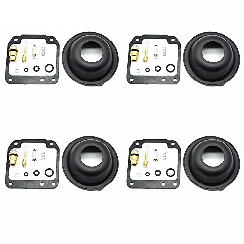 Für Yamaha XJ550 1981 1982 1983 1984 XJ 550 Vergaser-Reparatur-Kit Kammerdichtungs-Schwimmerventil-Nadel-Vakuummembran-O-Ring-Set (Color : 4 Sets) von HZLXF1