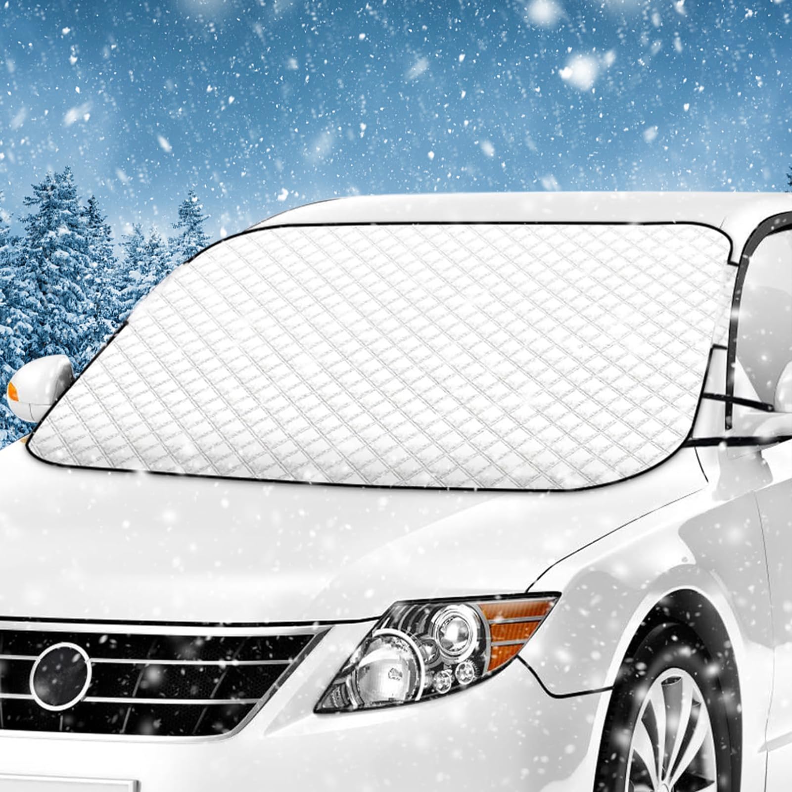 HZMJDHZM 142 x 96 cm Schneeschutz Auto Frontscheibe, Frontscheiben Abdeckung Auto Winter, Sonnenschutz Windschutzscheibenabdeckung, Faltbar Autoabdeckung Schutzfrost, Schnee, Staub, für Meisten Autos HZMJDHZM 142 x 96 cm Schneeschutz Auto Frontscheibe, Frontscheiben Abdeckung Auto Winter, Sonnenschutz Windschutzscheibenabdeckung, Faltbar Autoabdeckung Schutzfrost, Schnee, Staub, für Meisten Autos von HZMJDHZM