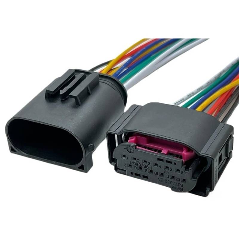 HZSMYXGS 12Pin Auto Lane Assist LCA Lenkung Sensor Umkehr Radar Stecker Kabelbaum Auto Wasserdichten Stecker 1534151-1 1534152-1 4E0972713 Auto Sensorstecker(12Pin Male and Female) von HZSMYXGS