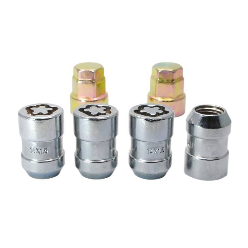 HZSMYXGS Radschrauben Kompatibel mit Lincoln für MKX 4MUTTERN + 2SCHLÜSSEL M14x1.5 Radschlösser Radmuttern-Set von HZSMYXGS