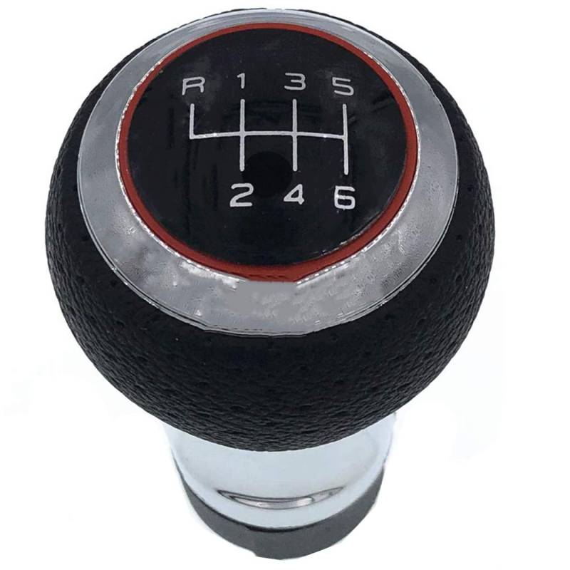 HZTWFC 6-Gang-Auto-Schaltknauf mit rotem Ring für Audi A4 S4 B8 8K A5 8T 8F Q5 8R S Line 2007 2008 2009 2010-2015 von HZTWFC