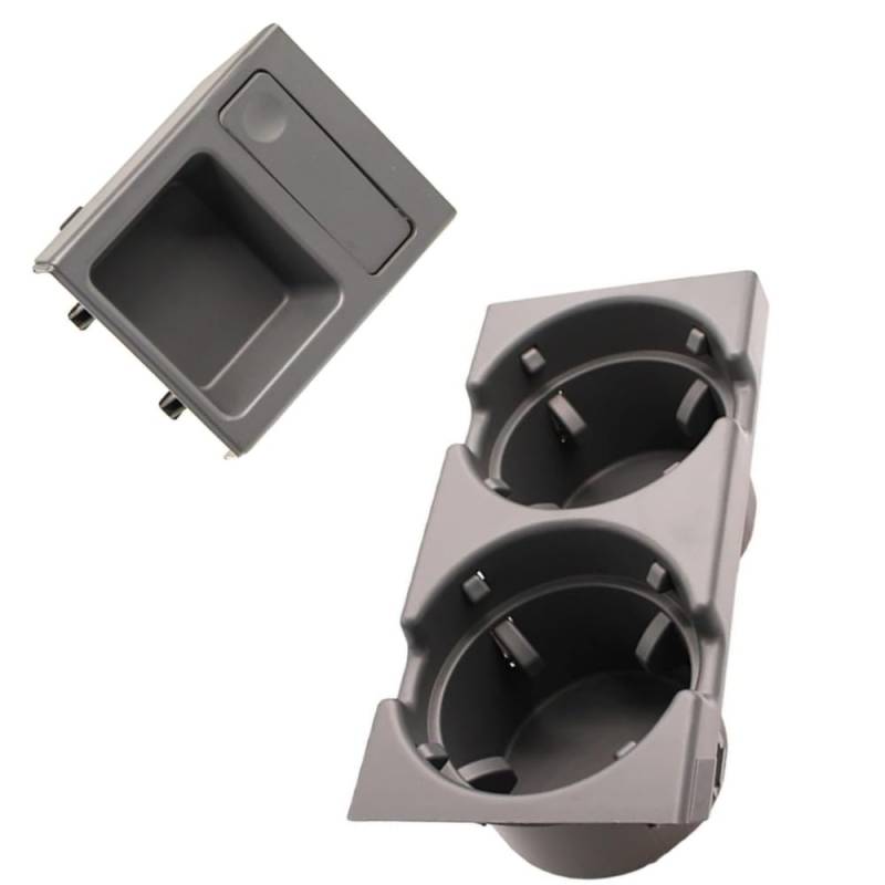 HZTWFC Graue Farbe Auto Doppelloch Styling Mittelkonsole vorne Aufbewahrungsbox Becherhalter 51168217953 51168217955 Für BMW E46 Series 1999-2006 von HZTWFC