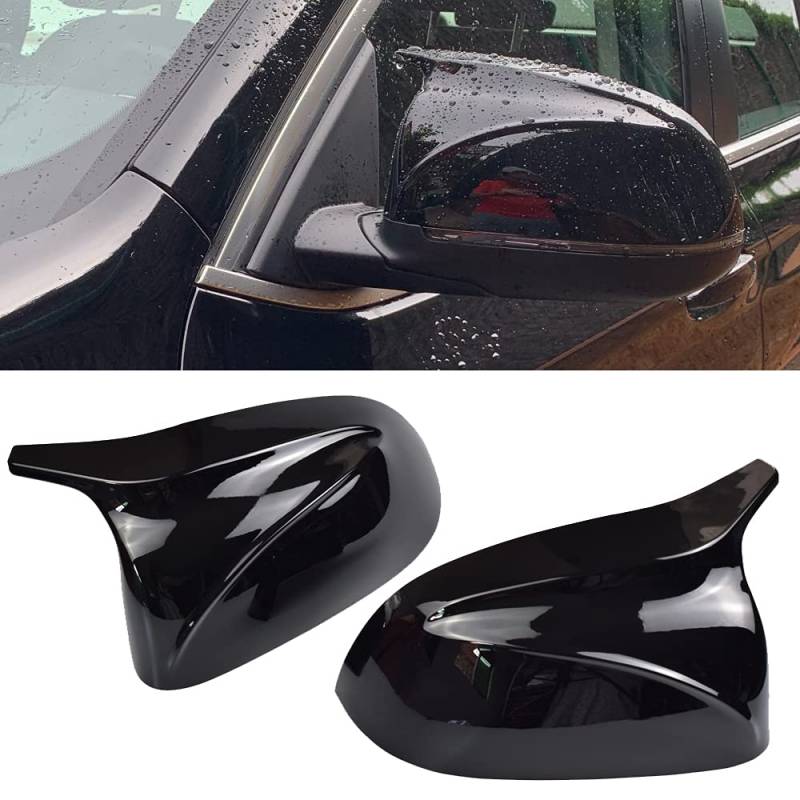 1 Paar Spiegelkappen Links Rechts Seitenspiegel Abdeckkappen für BMW X3 G01 X4 G02 X5 G05 X6 G06 X7 G07 2018 2019 2020 (Helles Schwarz) von Hacreyatu