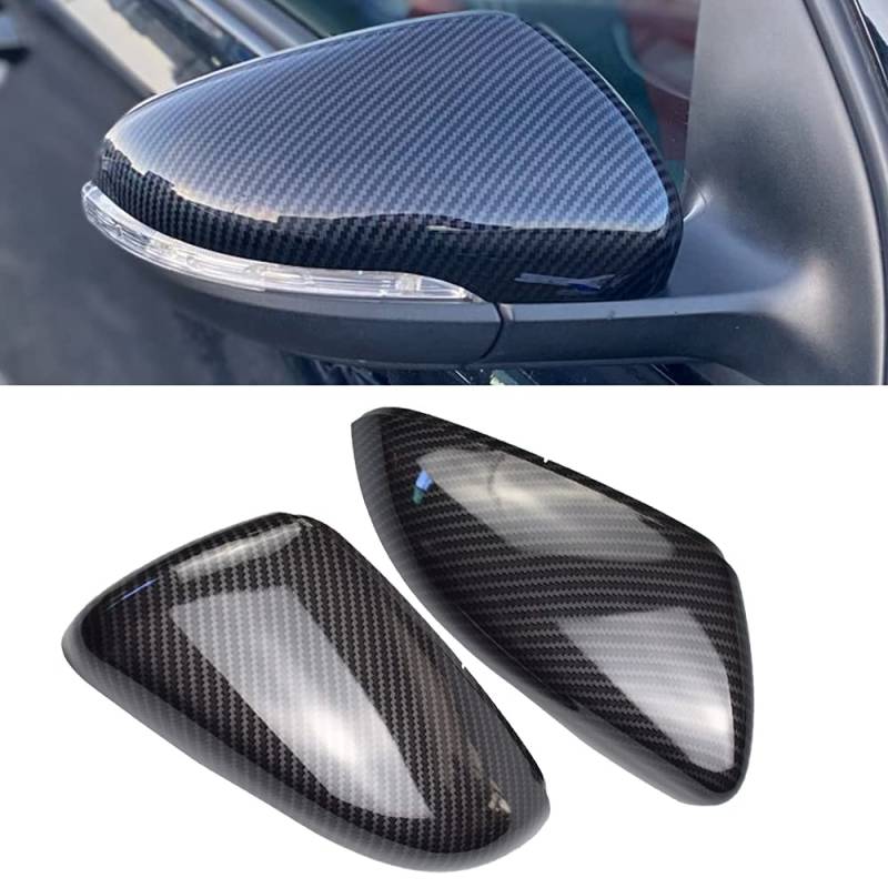 1 Paar Spiegelkappen Links Rechts Seitenspiegel Abdeckkappen für Golf 6 MK6 für Touran (Kohlefaser) von Hacreyatu
