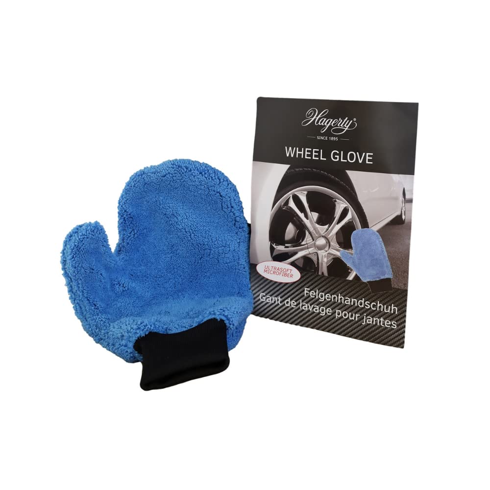 Hagerty Wheel Glove - Premium Felgenhandschuh aus Mikrofasern - Felgenschwamm mit hoher Saugkraft - weicher & fusselfreier Mikrofaser-Handschuh - kratzfreie Autopflege - Auto-Waschhandschuh von Hagerty
